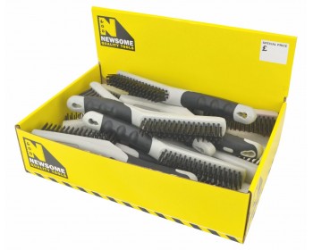 Box of 4 Row Comfort Grip Steel Wire Brushes